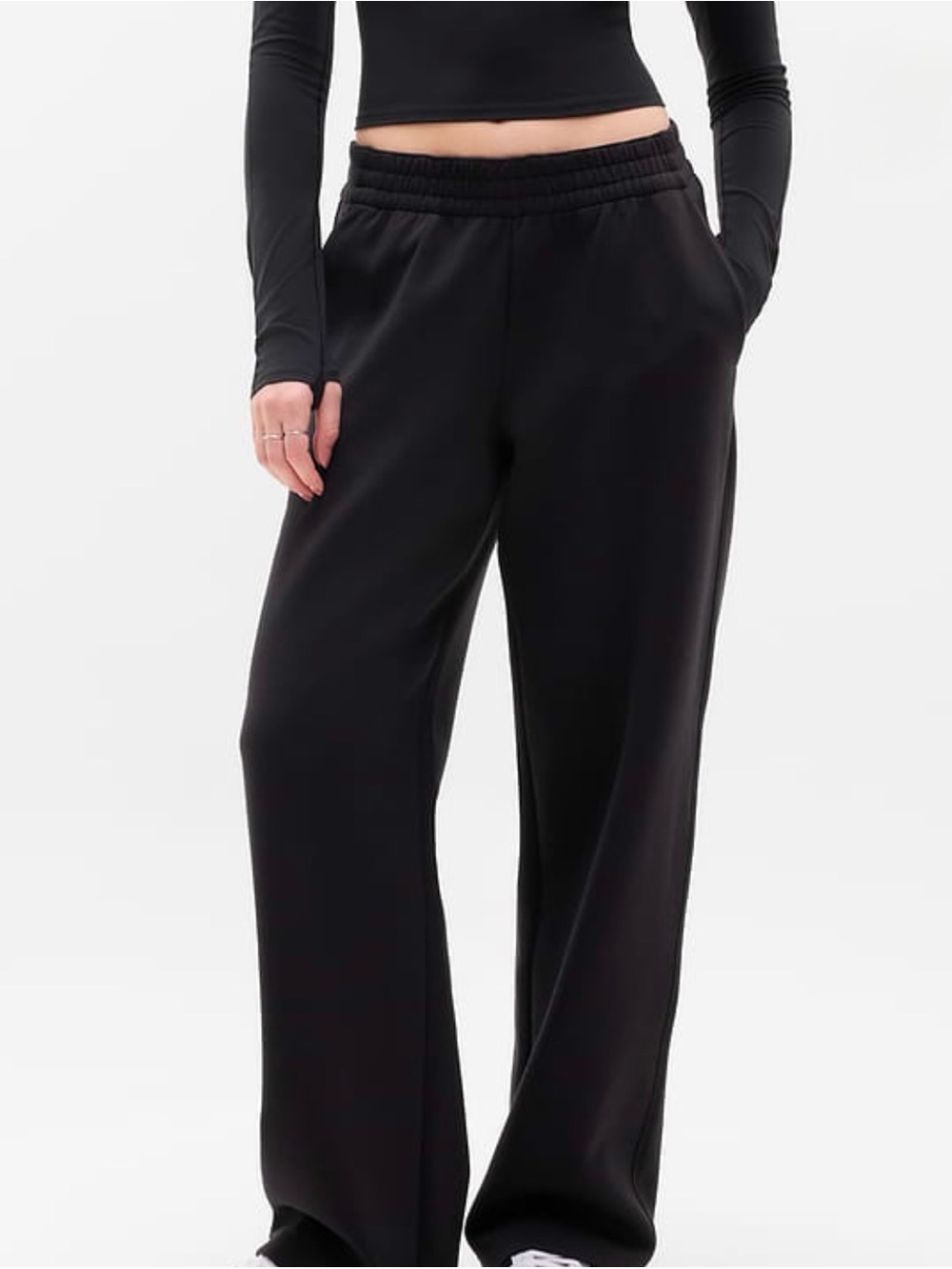 #312 NWT Athleta Form Knit Straight Pants Black Size Small